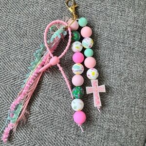 Colorful Beaded Kids Keychain